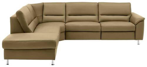 ECKSOFA in Echtleder Grün  - Alufarben/Grün, Basics, Leder/Metall (249/290cm) - Beldomo Premium