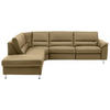 ECKSOFA in Echtleder Grün  - Alufarben/Grün, Basics, Leder/Metall (249/290cm) - Beldomo Premium