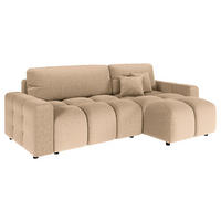 ECKSOFA Luki Beige Mikrofaser  - Beige/Schwarz, Design, Kunststoff/Textil (233/142cm) - Livetastic