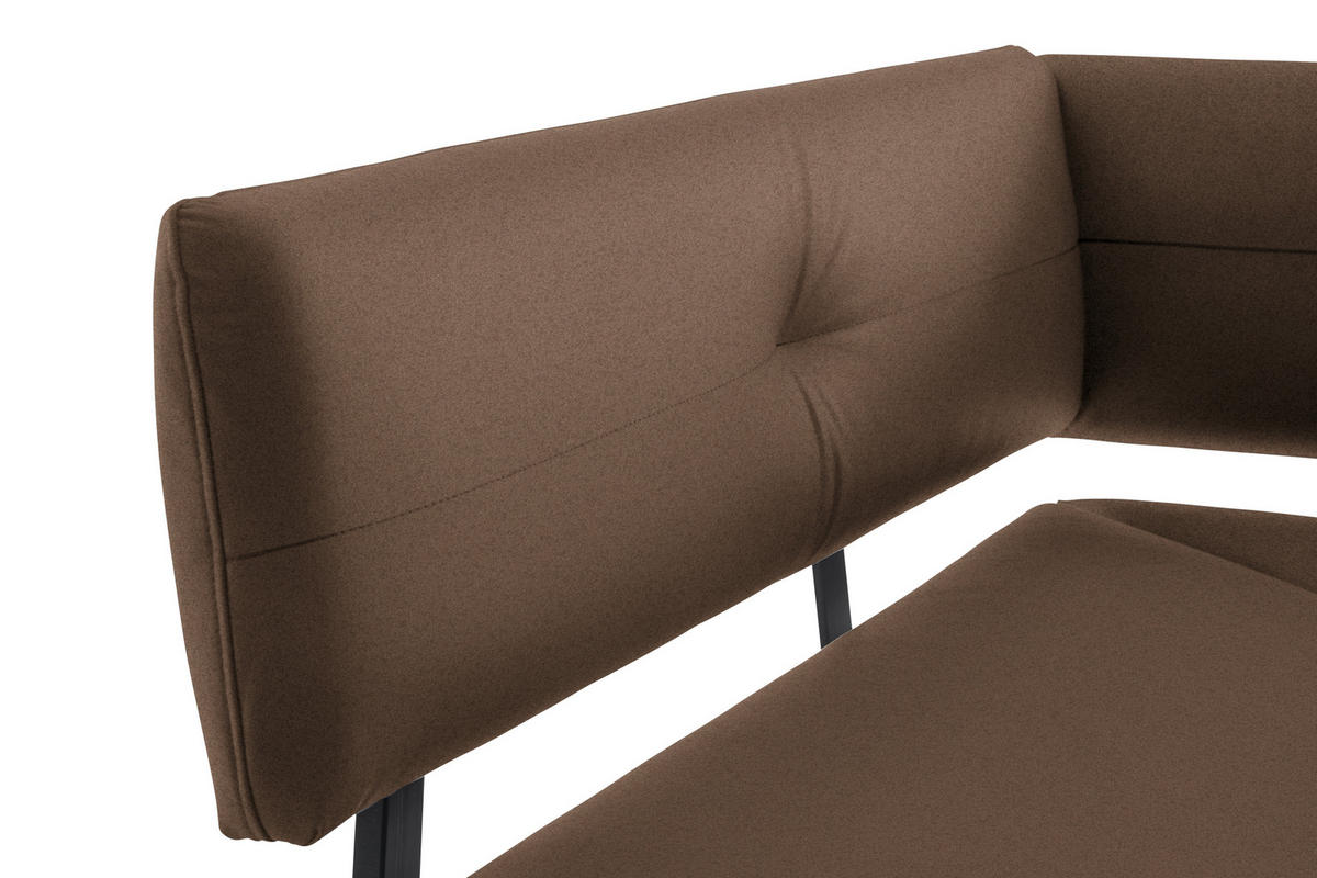 ECKBANK 150/190 cm  in Schwarz, Dunkelbraun  - Dunkelbraun/Schwarz, MODERN, Textil/Metall (150/190cm) - Cantus