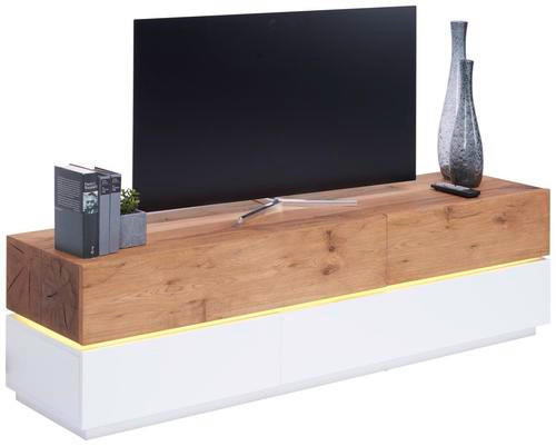 NISKA KOMODA   160/45/41,5 cm   bijela, boje hrasta   - bijela/boje hrasta, Design, drvni materijal/drvo (160/45/41,5cm) - Novel