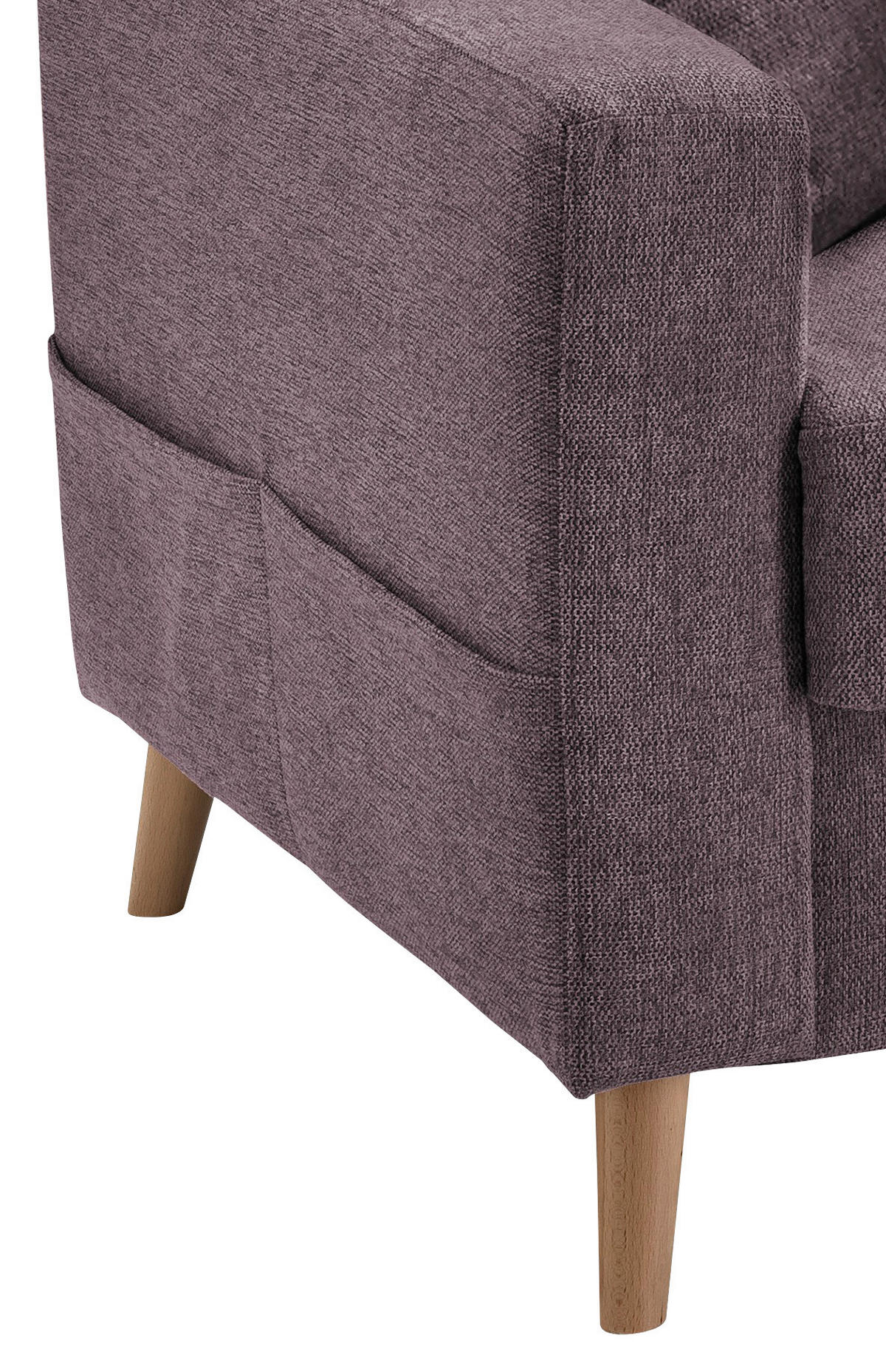 ECKSOFA in Struktur Bordeaux  - Bordeaux/Naturfarben, Konventionell, Holz/Textil (228/150cm) - P & B