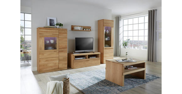HIGHBOARD - Eichefarben, KONVENTIONELL, Glas/Holz (90/140/40,6cm) - Cantus
