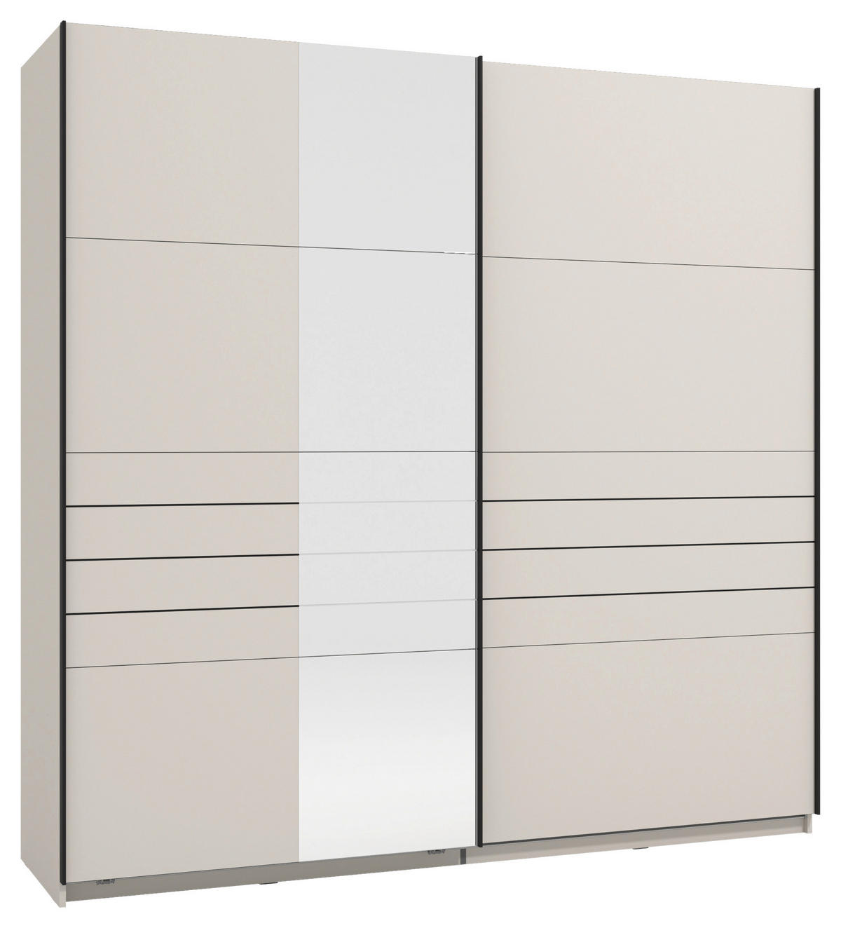 SKRIŇA S POS. DVER. – HOR.VED, kašmírová, 220/217,5/61 cm - čierna/kašmírová, Basics, kov/kompozitné drevo (220/217,5/61cm) - Xora