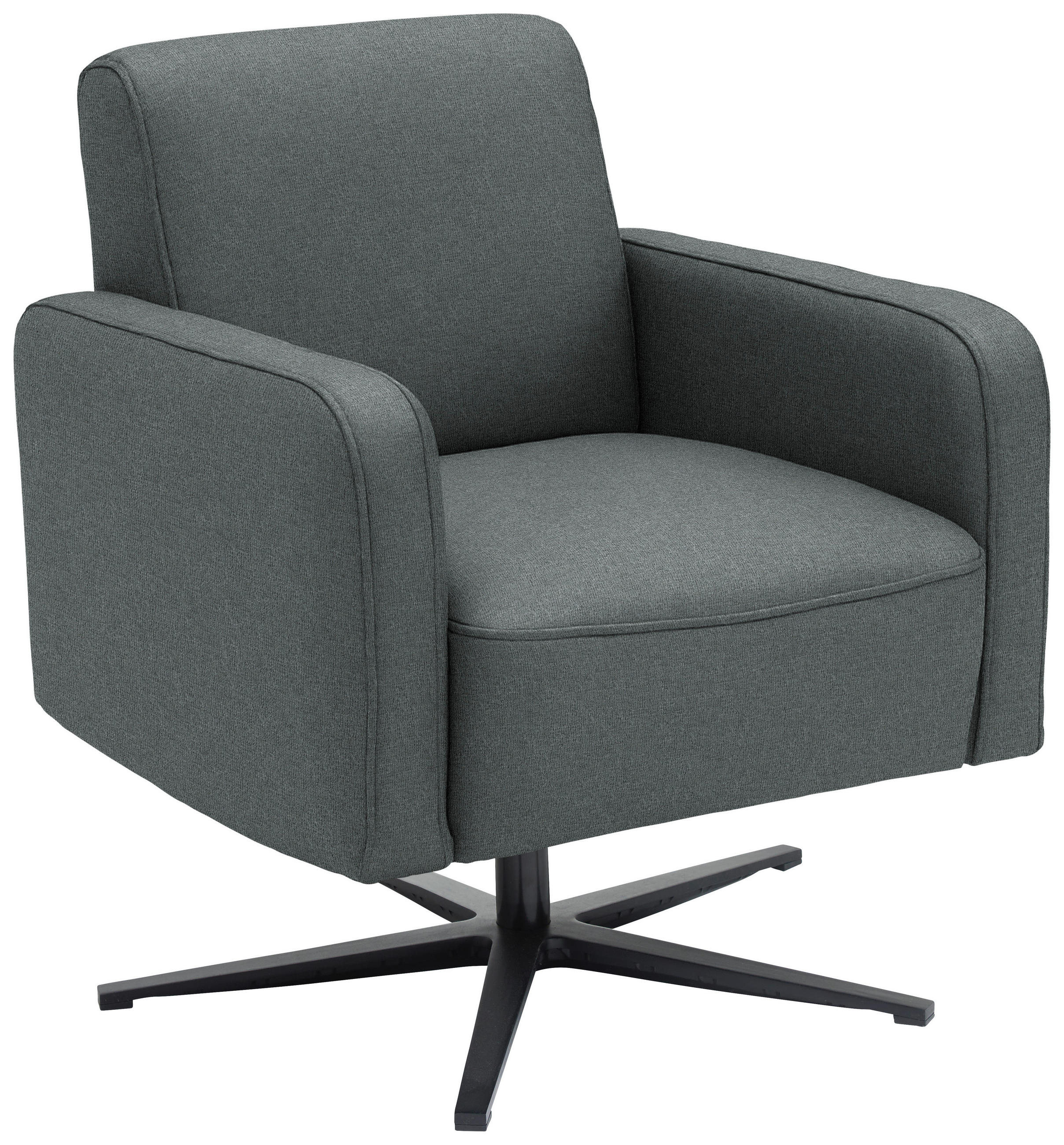 DESIGNSESSEL 73/84/82 cm  in Flachgewebe Dunkelgrau  - Dunkelgrau/Schwarz, Design, Textil/Metall (73/84/82cm) - Johann Jakob