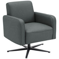 DESIGNSESSEL Flachgewebe Dunkelgrau  - Dunkelgrau/Schwarz, Design, Textil/Metall (73/84/82cm) - Johann Jakob