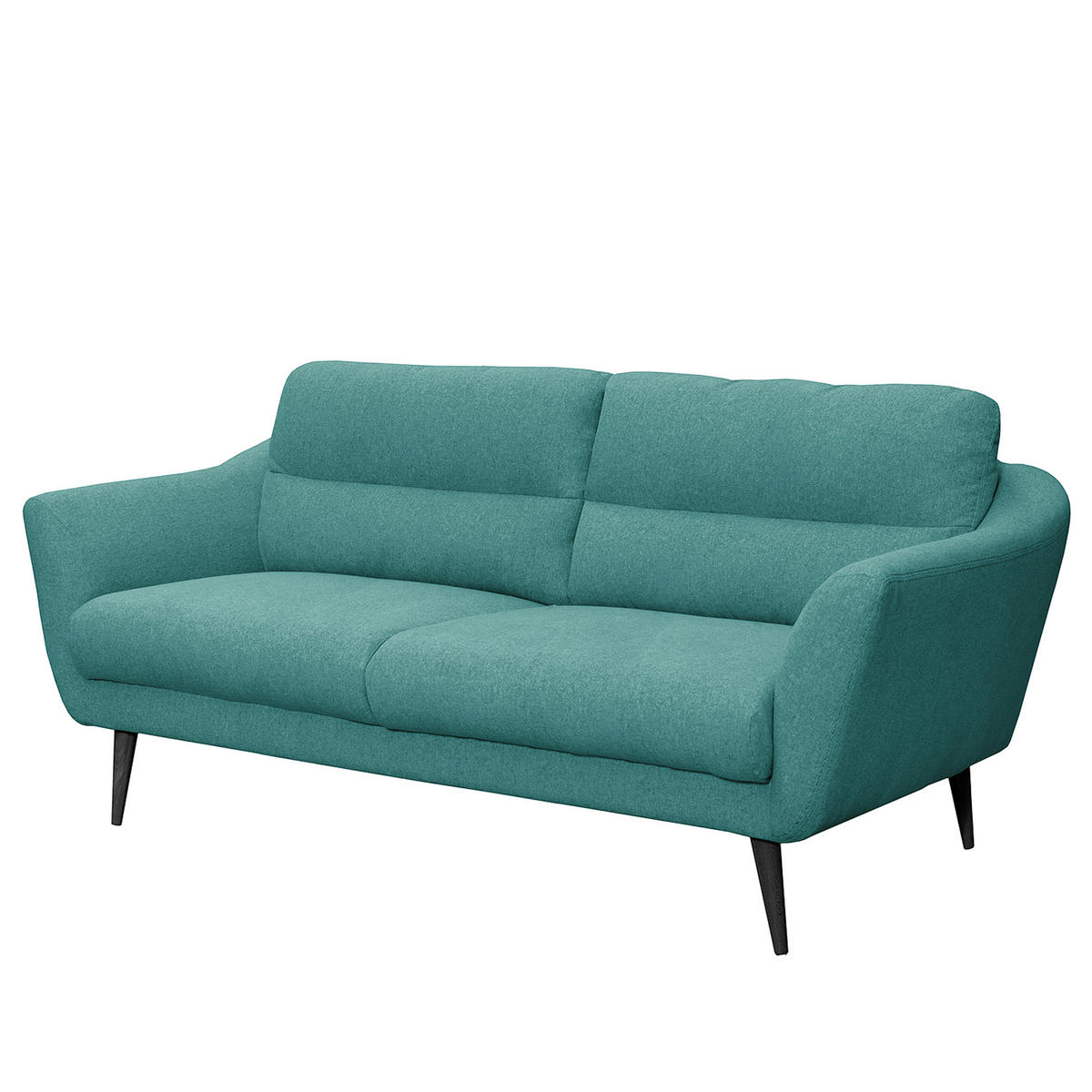 2,5-SITZER Webstoff Türkis  - Türkis/Schwarz, Design, Holz/Textil (187/87/88cm) - Livetastic