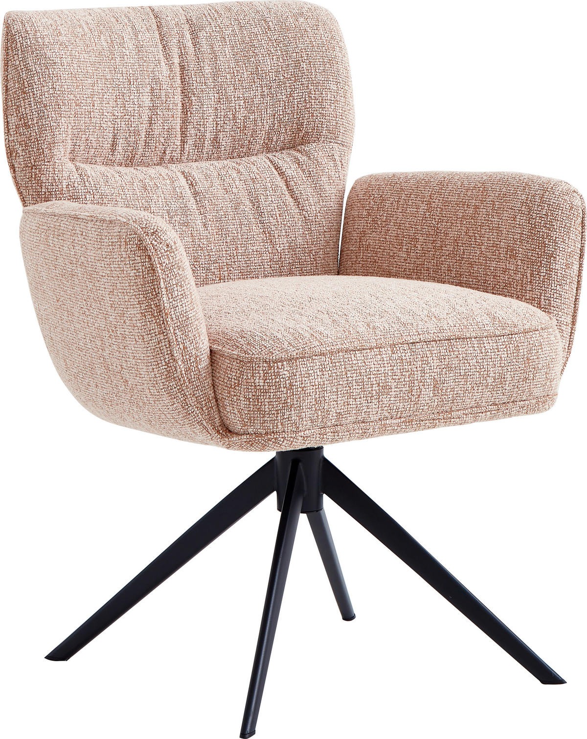 ARMLEHNSTUHL  in Eisen Leinenoptik  - Schwarz/Rosa, Design, Textil/Metall (67/86/68cm) - Novel