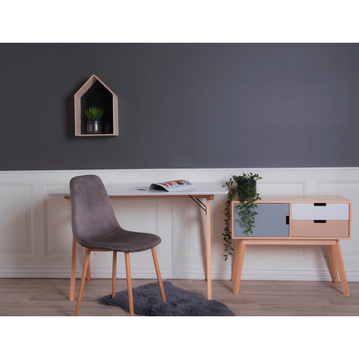 SKRIVBORD  i vit, ek Bianco  - vit/ek Bianco, Modern, trämaterial/trä (120/75/60cm) - MID.YOU