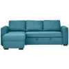 ECKSOFA in Webstoff Petrol  - Petrol/Schwarz, Design, Kunststoff/Textil (155/243cm) - Xora