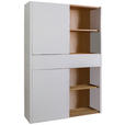 AKTENREGAL Eiche Artisan, Weiß Hochglanz  - Weiß Hochglanz/Eiche Artisan, Design, Holzwerkstoff (120/195/35,6cm) - Carryhome