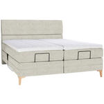 BOXSPRINGBETT 180/200 cm  in Ecru  - Ecru/Eichefarben, KONVENTIONELL, Holz/Textil (180/200cm) - Voleo