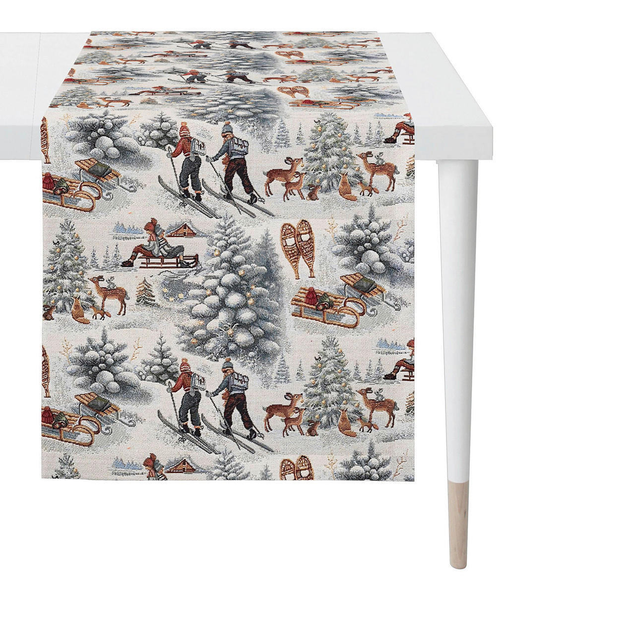 TISCHLÄUFER 48/140 cm  - Hellgrau/Braun, Design, Textil (48/140cm) - Apelt