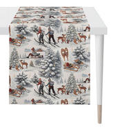 TISCHLÄUFER 48/140 cm  - Hellgrau/Braun, Design, Textil (48/140cm) - Apelt