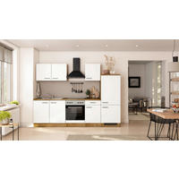 KÜCHENBLOCK 270 cm  in Eichefarben, Magnolie  - Eichefarben/Magnolie, Trend, Holzwerkstoff/Metall (270cm) - FlexWell
