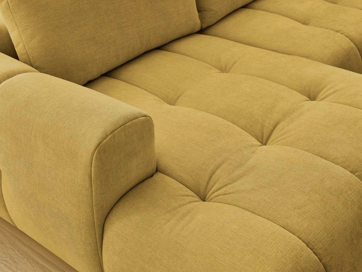 WOHNLANDSCHAFT  FUJI  Gelb Leinenoptik  - Gelb/Schwarz, MODERN, Kunststoff/Textil (160/377/204cm)