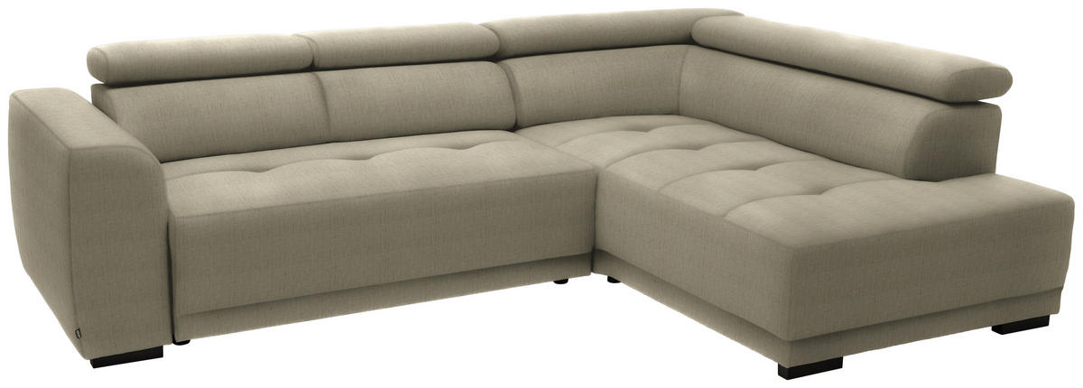 ECKSOFA in Chenille Beige  284/205 cm  - Beige/Schwarz, Design, Kunststoff/Textil (284/205cm) - Xora