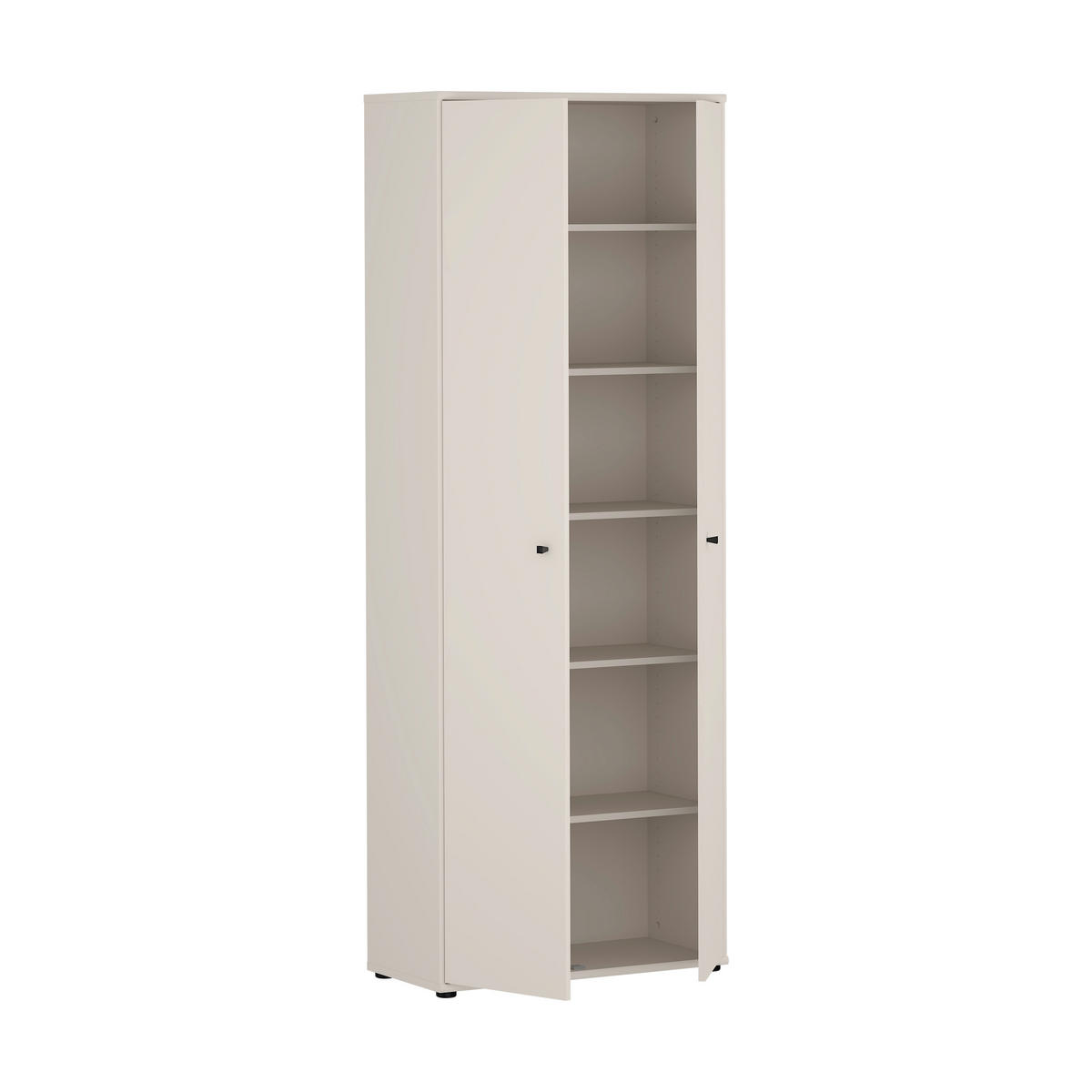 DREHTÜRENSCHRANK 73,7/197,5/34,8 cm,  in Sandfarben, 2 Tür(en)  - Sandfarben/Schwarz, Design, Holzwerkstoff/Kunststoff (73,7/197,5/34,8cm)