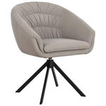 ARMLEHNSTUHL  Lederauswahl, Sitzfläche 360° drehbar  Echtleder  - Greige/Schwarz, Design, Leder/Metall (64/81.5/61cm) - Johann Jakob
