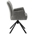 ARMLEHNSTUHL  , Stoffauswahl, Typenauswahl, Sitzfläche 360° drehbar, Gestellauswahl  , Flachgewebe  ,  - Schwarz/Grau, Design, Textil/Metall (60/87/61cm) - Novel