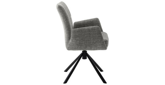 ARMLEHNSTUHL  , Stoffauswahl, Typenauswahl, Sitzfläche 360° drehbar, Gestellauswahl  , Flachgewebe  ,  - Schwarz/Grau, Design, Textil/Metall (60/87/61cm) - Novel