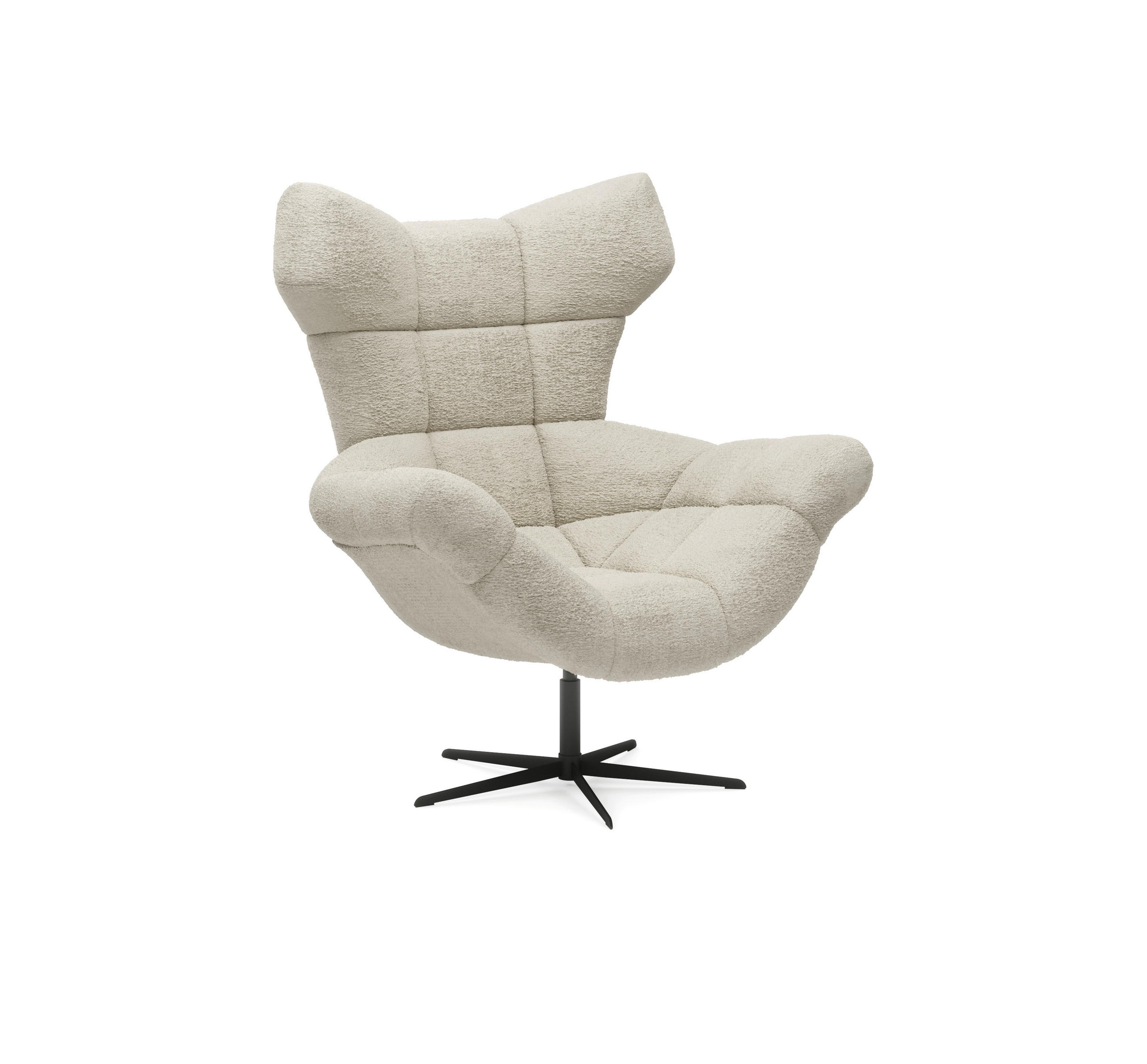 FOTELJA 103/119/84 cm , krem  - crna/krem, Dizajnerski, tekstil/metal (103/119/84cm) - Esposa