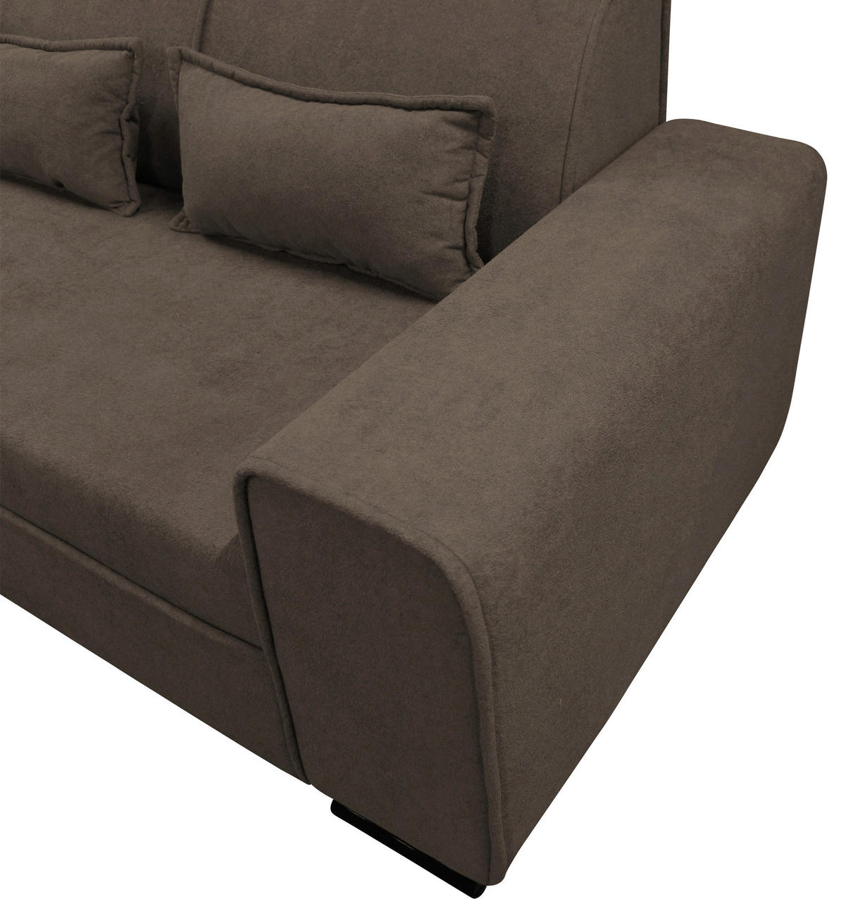 ECKSOFA Braun Struktur, Bouclé  - Schwarz/Braun, Design, Kunststoff/Textil (175/270cm) - MID.YOU