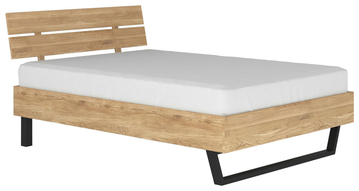 BETT 140/200 cm  in Eichefarben  - Eichefarben/Schwarz, MODERN, Holz/Metall (140/200cm) - MID.YOU