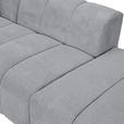 ECKSOFA Hellgrau Cord Zierkissen, Rücken echt  - Hellgrau/Schwarz, KONVENTIONELL, Kunststoff/Textil (162/313cm) - Carryhome