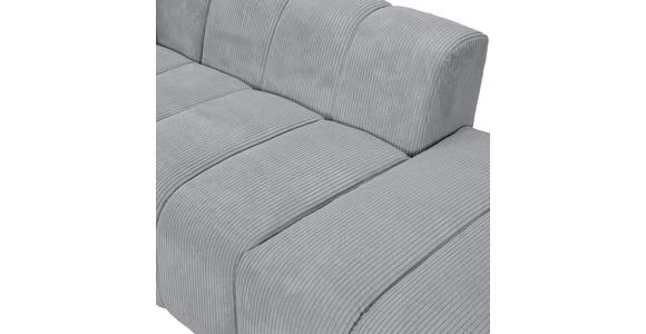 ECKSOFA Hellgrau Cord Zierkissen, Rücken echt  - Hellgrau/Schwarz, KONVENTIONELL, Kunststoff/Textil (162/313cm) - Carryhome