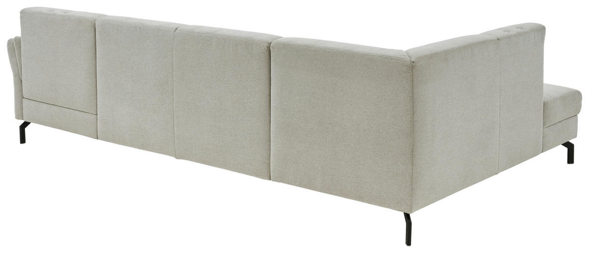 WOHNLANDSCHAFT Flachgewebe Ecru  - Ecru/Schwarz, Konventionell, Textil/Metall (190/307/170cm) - Beldomo Comfort