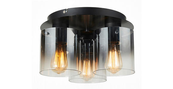 DECKENLEUCHTE  35/21,5 cm    - Schwarz, Design, Glas/Metall (35/21,5cm) - Dieter Knoll