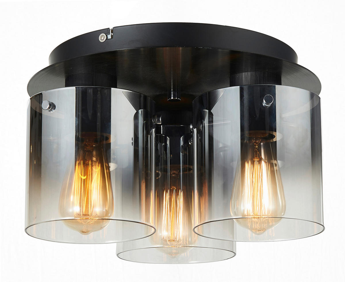 DECKENLEUCHTE  35/21,5 cm    - Schwarz, Design, Glas/Metall (35/21,5cm) - Dieter Knoll