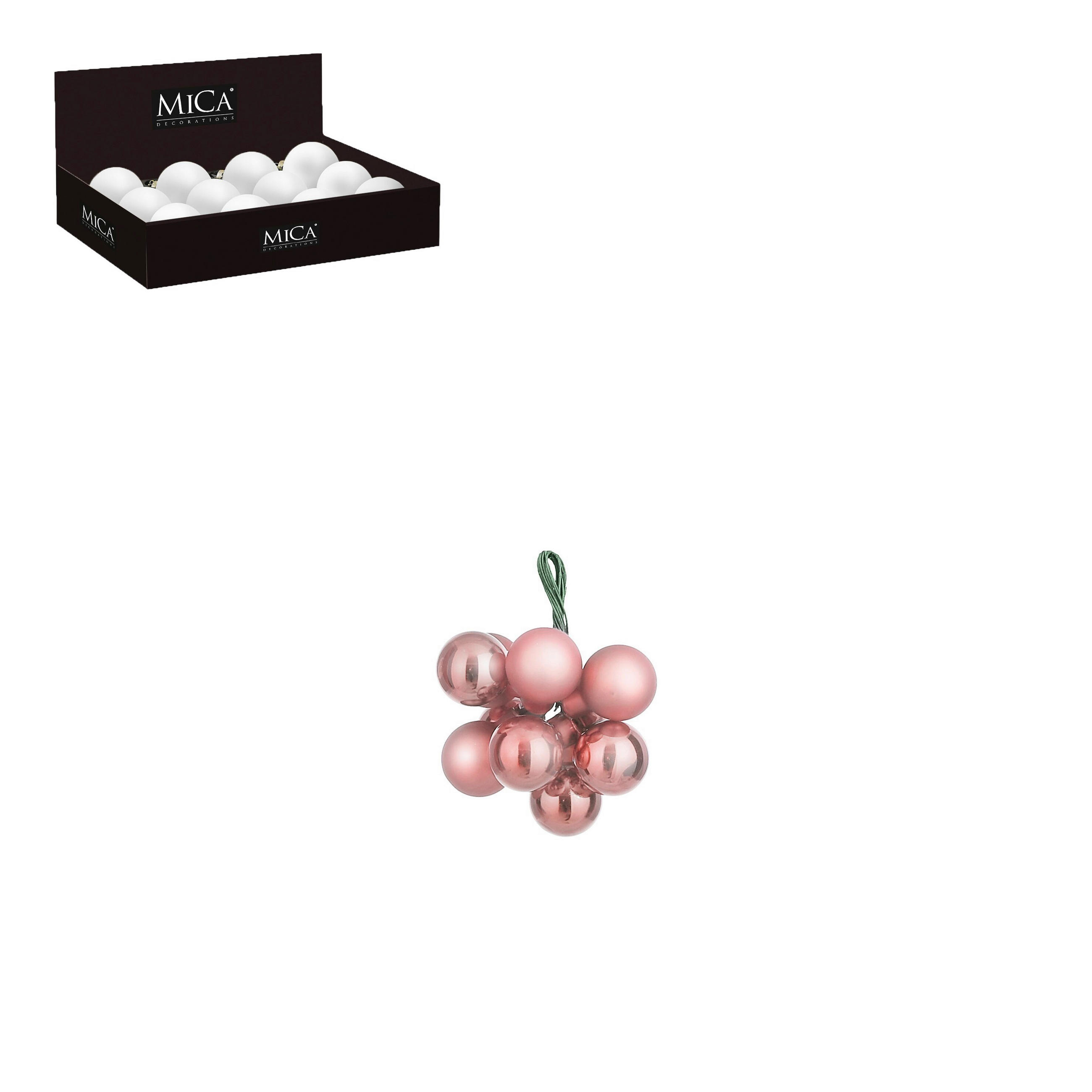 KUGLA ZA JELKU - pink, Osnovno, staklo (2/2/2cm)