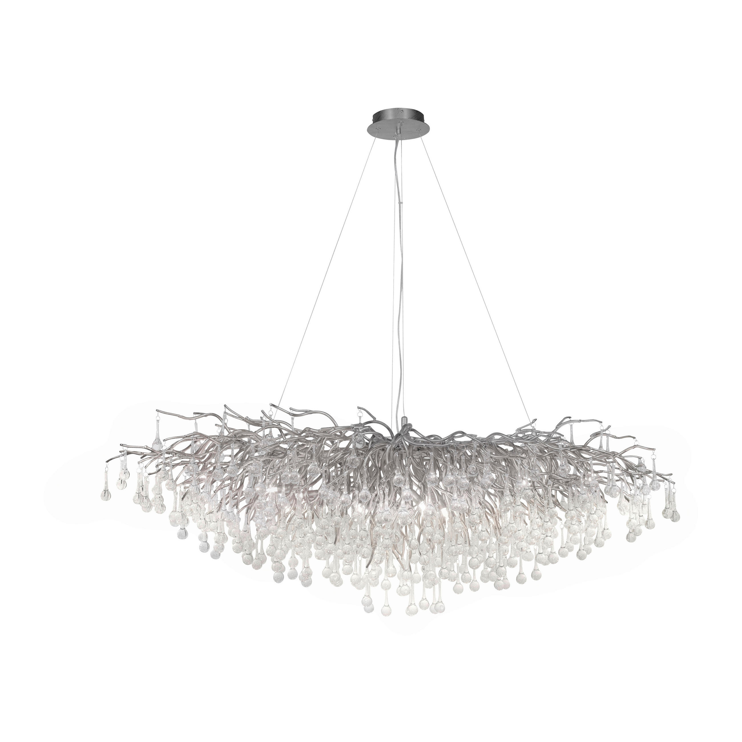 KRONLEUCHTER 150/75/250 cm    - Silberfarben, Konventionell, Glas/Metall (150/75/250cm) - Paul Neuhaus