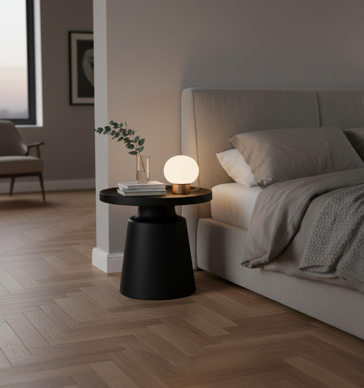 BEISTELLTISCH 49/49/45,5 cm Schwarz rund  - Schwarz, Design, Metall (49/49/45,5cm) - Xora