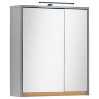 SPIEGELSCHRANK 60/70/20 cm  - Eichefarben/Hellgrau, Basics, Glas/Holzwerkstoff (60/70/20cm) - MID.YOU
