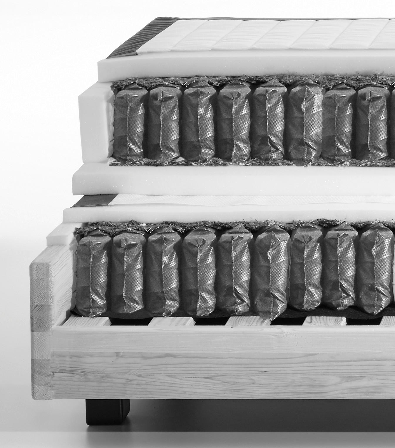 Thumbnail - Voleo Boxspringbett, Schwarz, Textil, H2 + H3, 7-Zonen, Höhe ca. 18 cm, 160x200 cm, Über- und Sondergrößen erhältlich, g...