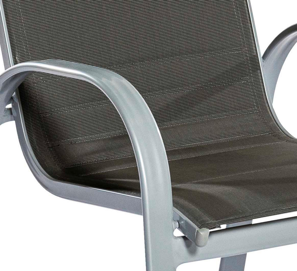 STAPELSESSEL Aluminium Anthrazit, Silberfarben  - Anthrazit/Silberfarben, KONVENTIONELL, Textil/Metall (56,5/104/77cm) - Gardenson