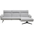 ECKSOFA in Flachgewebe Hellgrau  - Hellgrau/Schwarz, Design, Textil/Metall (259/152cm) - Dieter Knoll