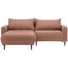ECKSOFA Dunkelorange Flachgewebe  - Dunkelorange/Schwarz, Design, Holz/Textil (160/215cm) - Stylife