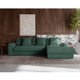 ECKSOFA in Cord Waldgrün  302/182 cm  - Waldgrün/Schwarz, MODERN, Kunststoff/Textil (302/182cm) - Carryhome