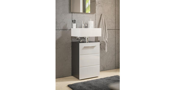 WASCHBECKENUNTERSCHRANK 40/60/31 cm  - Chromfarben/Weiß Hochglanz, KONVENTIONELL, Holzwerkstoff/Kunststoff (40/60/31cm) - Xora