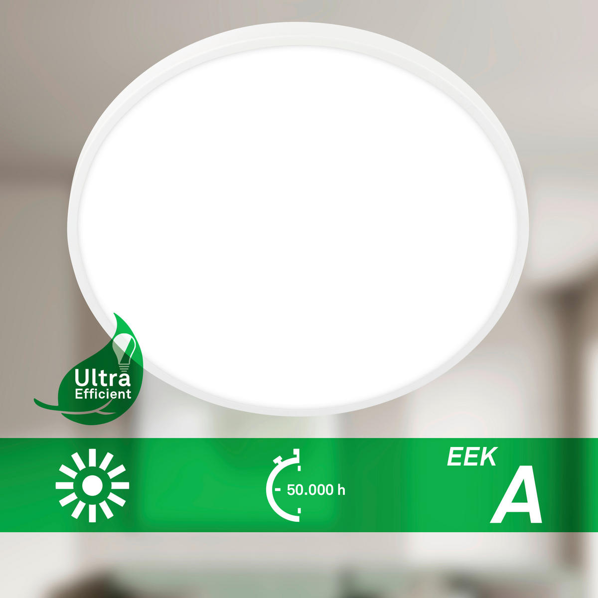 LED-DECKENLEUCHTE Kaida 38/6,5 cm   - Weiß, Basics, Kunststoff/Metall (38/6,5cm)