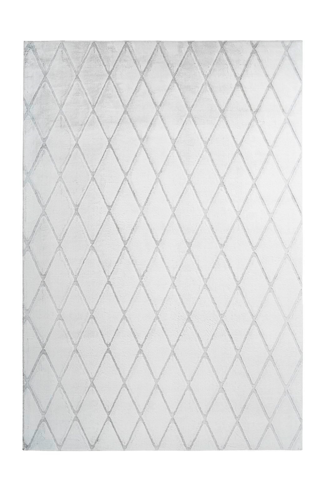 TEPPICH 160/230 cm Vivica 225 Weiß / Graublau Grau, Weiß  - Weiß/Grau, KONVENTIONELL, Textil (160/230cm)