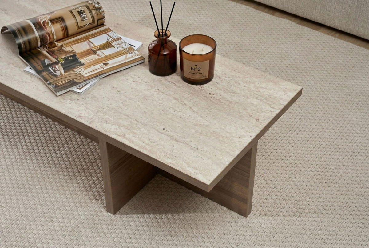 COUCHTISCH Walnussfarben, Elfenbein  - Elfenbein/Walnussfarben, MODERN, Holzwerkstoff (120/30/45cm) - MID.YOU