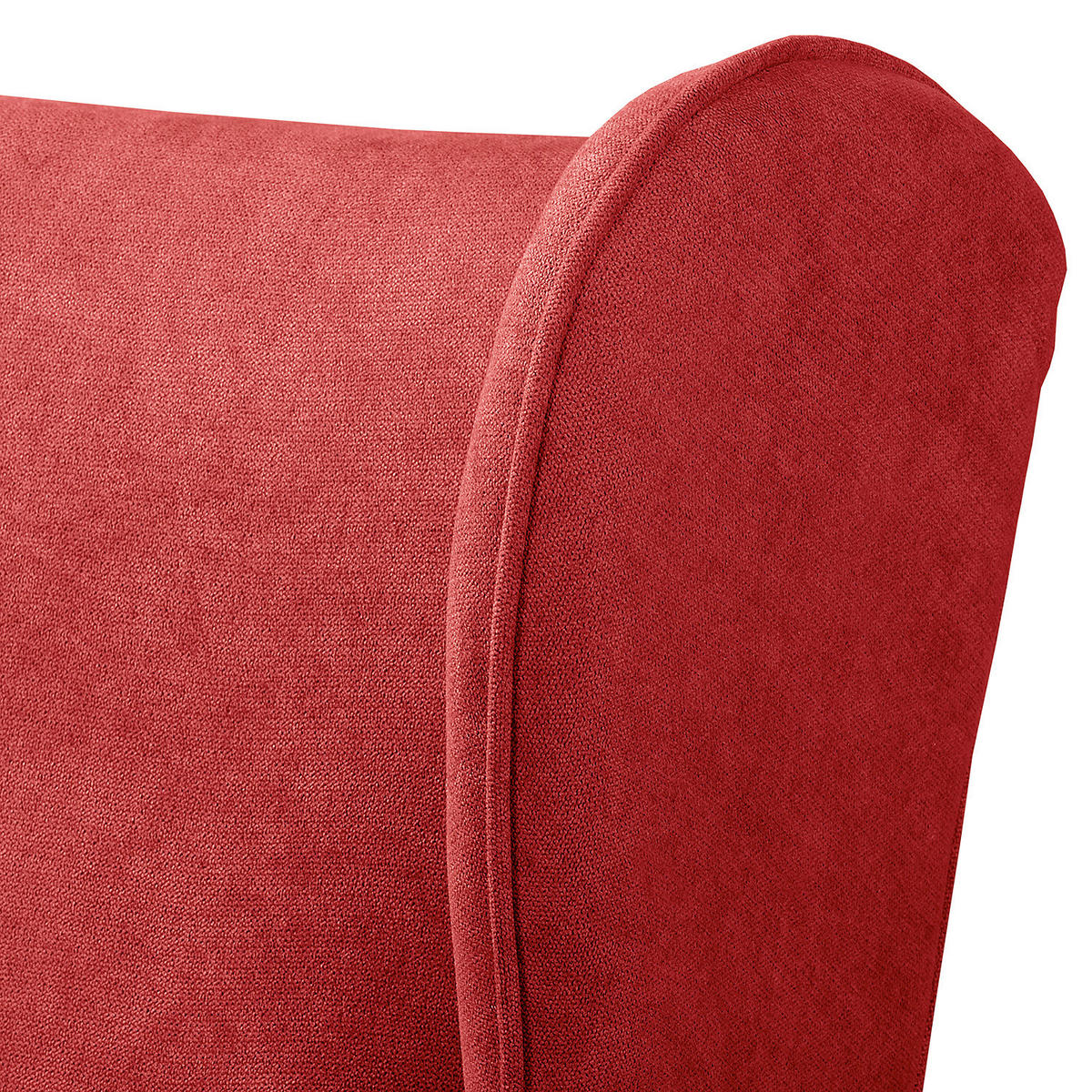 OHRENSESSEL in Mikrofaser Rot  - Rot/Naturfarben, Design, Holz/Textil (87/105/90cm) - Livetastic