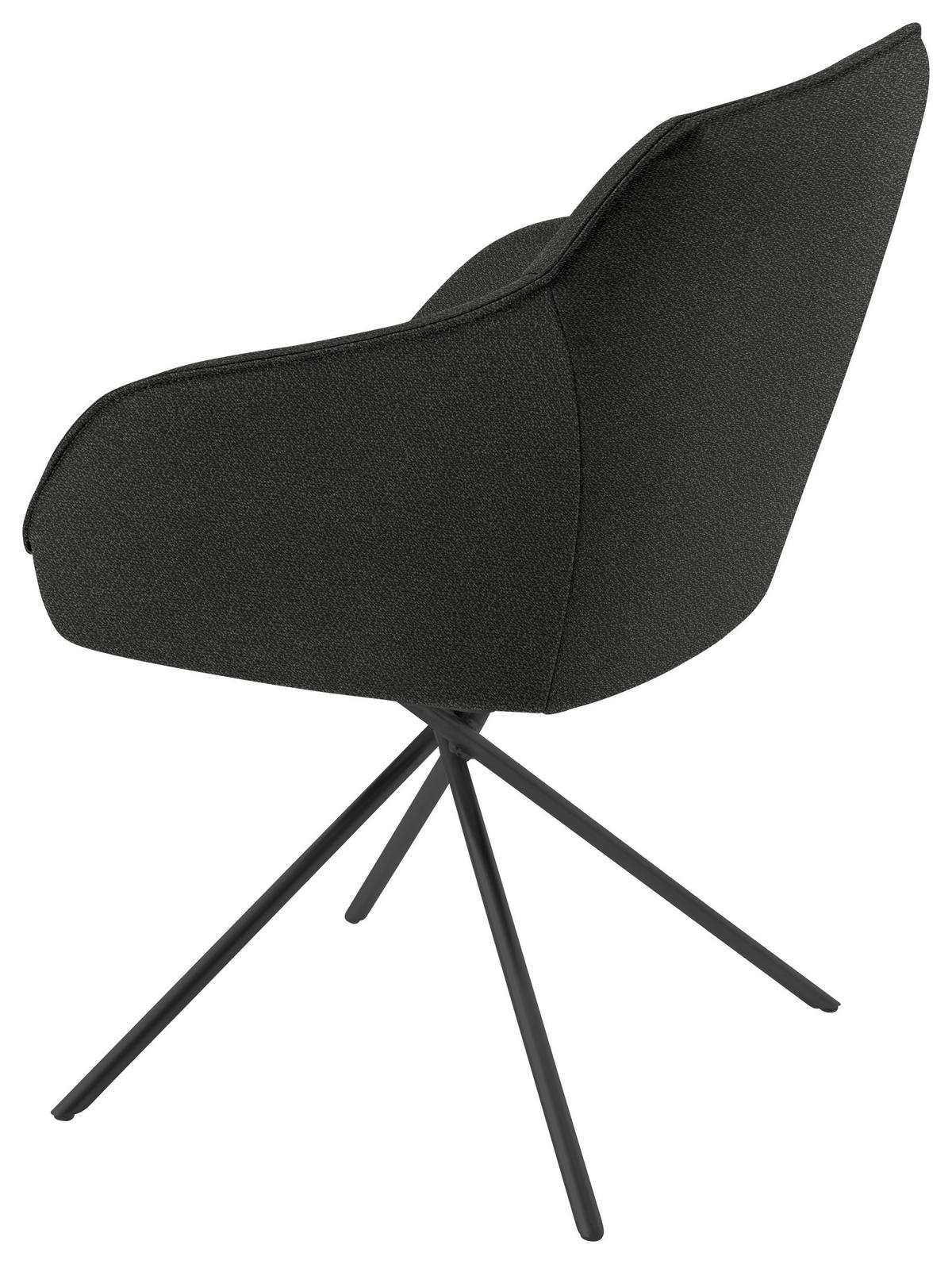 ARMLEHNSTUHL  in Nickel Flachgewebe  - Anthrazit/Schwarz, Design, Textil/Metall (60/84/67cm) - Koinor