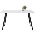 ESSTISCH in Holzwerkstoff 140/80/76 cm  - Weiß Hochglanz/Schwarz, KONVENTIONELL, Holzwerkstoff/Metall (140/80/76cm) - Carryhome