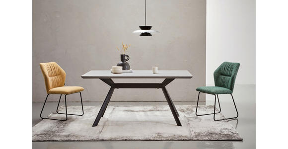 STUHL - Gelb/Schwarz, Design, Textil/Metall (49/89,5/65cm) - Novel